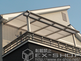 のバルコニー・ベランダ屋根 ヴェクターテラス F型 屋根タイプ 単体 積雪〜20cm対応
間口=関東間2.0間（柱芯々3,358mm　屋根幅3,670mm） 施工例