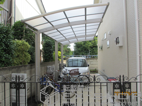 のカーポート レイナポートグラン 延長　積雪〜20cm対応+着脱式サポート 施工例