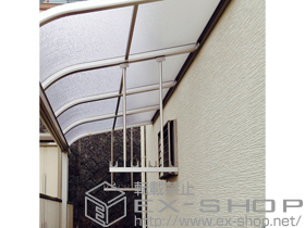 のテラス屋根 プレシオステラス R型 テラスタイプ 単体 積雪〜20cm対応＋吊り下げ物干し ロング 2本入 施工例