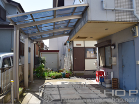 のカーポート ルーフポートシグマIII 1500 積雪〜50cm対応　標準後枠 施工例