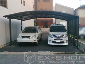 のカーポート カーブポートシグマIII ワイド 積雪〜20cm対応＋サイドパネル 2段 施工例