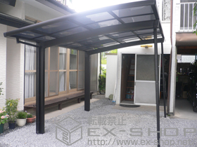 のカーポート カーブポートシグマIII 積雪〜20cm対応+カーブポートシグマIII 着脱式サポート柱 標準 1本入 施工例