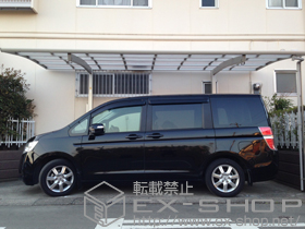 のカーポート レイナポートREグラン 前下がり 積雪〜20cm対応+レイナポートREグラン 着脱式サポート 標準・ハイルーフ兼用 2本入り 施工例