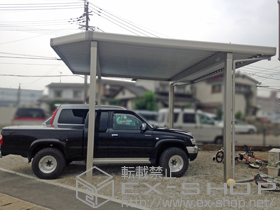 のカーポート レオンポートneo 2台用 角柱4本 標準鼻隠し 積雪〜50cm対応 施工例