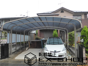 のカーポート テールポートシグマIII ワイド 延長 積雪〜20cm対応＋テールポートシグマIII用サイドパネル(片側分) 施工例