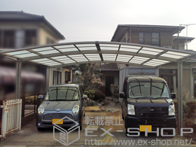 のカーポート カーブポートシグマIII ワイド 積雪〜20cm対応＋カーブポートシグマIII用 屋根材ホルダー 57タイプ用 施工例