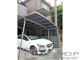 のカーポート カーブポートシグマIII 積雪〜20cm対応＋カーブポートシグマ?　サイドパネル 施工例