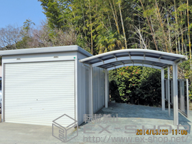 のカーポート レイナワンポートグラン　積雪〜20cm対応+屋根ふき材補強部品+サイドパネル(片側分) 施工例