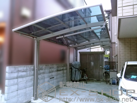 のカーポート カーブポートシグマIII 延長 積雪〜20cm対応+カーブポートシグマIII用 収納式サポート ロング柱23用 施工例