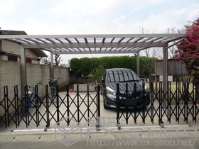 のカーポート ソルディーポート 1500 2台用 積雪〜50cm対応＋スマート防水コンセント＋コンセントフレーム 施工例
