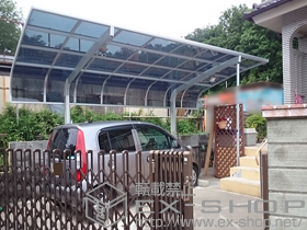 のカーポート テールポートシグマIII 耐風圧強度仕様 積雪〜30cm対応＋耐風圧強度仕様オプション一式(着脱式サポート・屋根材ホルダー・母屋補強材) 施工例