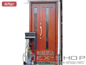 の玄関ドア リシェント アルミ仕様 22親子 吊元右 P1型 施工例