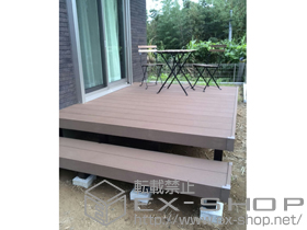 のウッドデッキ リウッドデッキ 200＋段床セット 1段 片側面タイプ 施工例