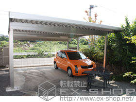のカーポート ジーポートneo Aタイプ 2台用 角柱4本 積雪〜100cm対応 施工例