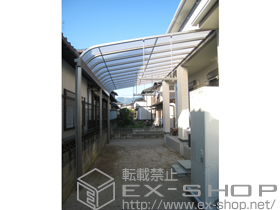 のテラス屋根 ライザーテラスII R型 テラスタイプ 連棟 積雪〜20cm対応+吊下げ物干し 標準 ワイド 3本入 施工例