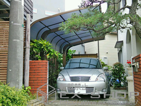 のカーポート テールポートシグマIII 積雪〜20cm対応+着脱式サポート ロング柱23用 1本入 施工例