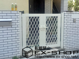 の門扉 プリレオ R8型 両開き　柱使用 施工例