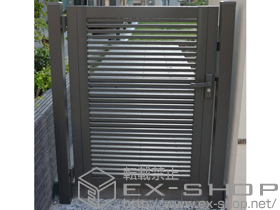 の門扉 シャレオR1型 片開き 門柱使用　柱使用 施工例