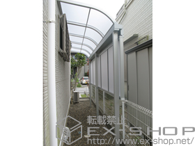 のテラス屋根 ライザーテラスII R型 テラスタイプ 単体 積雪〜20cm対応+前面スクリーン 1段仕様 施工例