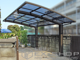 のカーポート カーブポートシグマIII 積雪〜20cm対応＋着脱式サポート柱　1本入 施工例