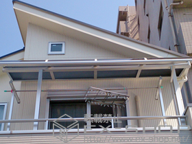 のバルコニー・ベランダ屋根 ライザーテラスII R型 屋根タイプ 単体 積雪〜20cm対応 施工例