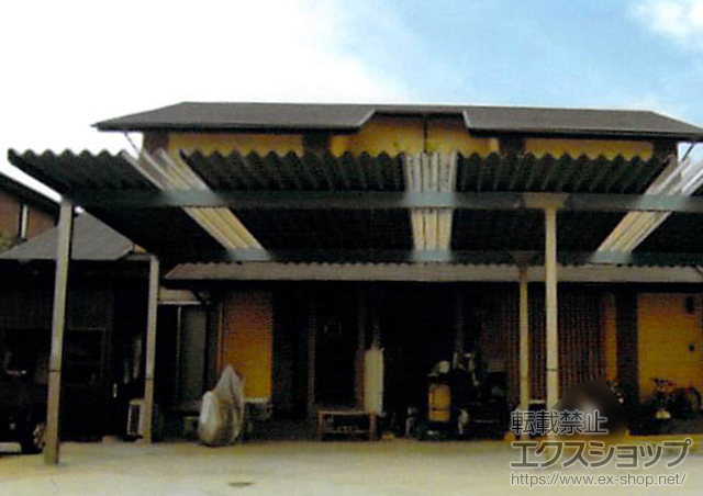 のカーポート テリオスポートIII 900 4台用 横連棟 角柱6本仕様 積雪〜30cm対応 施工例