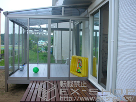 のテラス囲い・サンルーム ほせるんですII F型 床納まり 積雪〜20cm対応 施工例