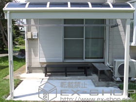 のテラス屋根 ヴェクターテラス R型 1500 テラスタイプ 単体 積雪〜50cm対応+物干しセット 標準2本入り 施工例