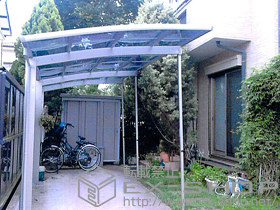 のカーポート レイナポートグラン 延長　積雪〜20cm対応＋着脱式サポート柱　標準・ハイルーフ兼用　2本入 施工例