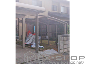 のサイクルポート・駐輪場 カーブパークシグマIII パネル1面囲い　積雪~20?対応+カーブパークシグマIII 　着脱式サポート柱　標準　1本入り 施工例