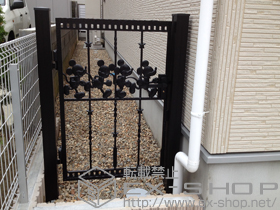 の門扉 ディズニー門扉ミッキーC型 片開き　角門柱式 施工例