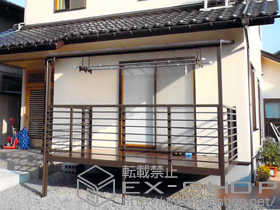 のテラス囲い・サンルーム ほせるんですII F型 積雪50cm対応 オープンタイプ＋吊り下げ物干し　標準　2本入 施工例