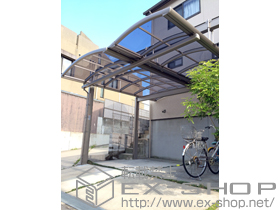 のカーポート マルチスクエア アール屋根2台合掌 積雪〜20cm対応 施工例