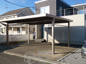 のカーポート テリオスポートIII 3000 2台用 角柱4本 積雪〜100cm対応 施工例