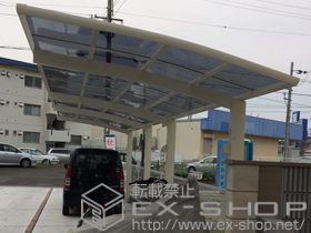 のカーポート レイナポートグラン 縦連棟　積雪〜20cm対応+水平式物干し(カーポート柱用) 施工例