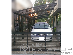 のカーポート カーブポートシグマIII 縦連棟 積雪〜20cm対応＋サイドパネル＋母屋補強材 施工例