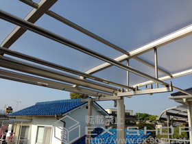 のバルコニー・ベランダ屋根 ヴェクターテラス R型 屋根タイプ 単体 積雪〜20cm対応+吊り下げ物干し 標準 2本入り 施工例