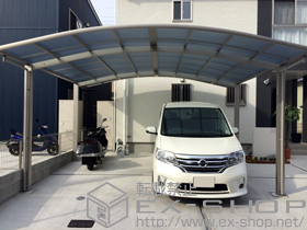 のカーポート レイナツインポートグラン　積雪〜20cm対応＋屋根ふき材補強部品(2セット) 施工例