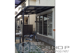 のテラス屋根 ライザーテラスII R型 テラスタイプ 単体 積雪〜20cm対応+吊下げ物干し 標準 2本入 施工例