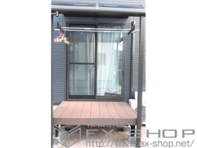 のテラス屋根 ライザーテラスII R型 テラスタイプ 単体 積雪〜20cm対応＋吊下げ物干し 標準 2本入 施工例