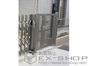 の門扉 プリレオ R1型 両開き　柱使用 施工例