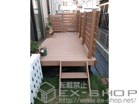 のウッドデッキ リウッドデッキ 200＋リウッドデッキフェンス＋リウッドデッキステップ5型 施工例