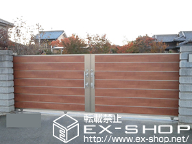 のカーゲート エススライドD型 両引き マテリアルカラー 施工例