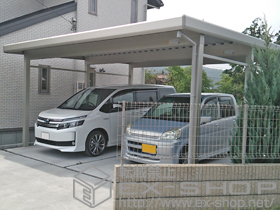 のカーポート ジーポートneo Bタイプ 2台用 角柱6本仕様 標準鼻隠し 積雪〜100cm対応 施工例