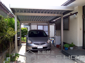 のカーポート ジーポートneo Aタイプ 角柱4本 標準鼻隠し 積雪〜100cm対応 施工例