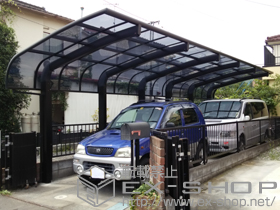 のカーポート テールポートシグマIII 1500 縦連棟 積雪〜50cm対応＋着脱式サポート(補助柱)(1本入り 施工例