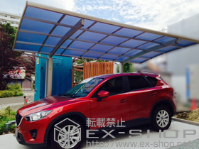 のカーポート プレシオスポート 積雪〜20cm対応+着脱式サポート 標準・ハイルーフ兼用 2本入り 施工例