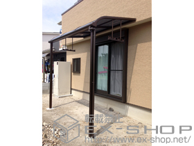 のテラス屋根 プレシオステラス R型 テラスタイプ 単体 積雪〜20cm対応＋吊り下げ式物干し 標準2本入り 施工例