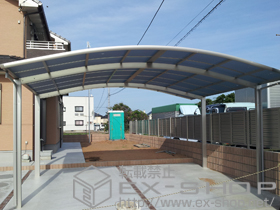 のカーポート レイナツインポートグラン　積雪〜20cm対応+屋根ふき材補強部品セット（2セット） 施工例