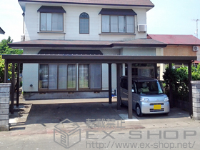 のカーポート テリオスポートIII 3000 3台用 横連棟 9本柱 積雪〜100cm対応 施工例